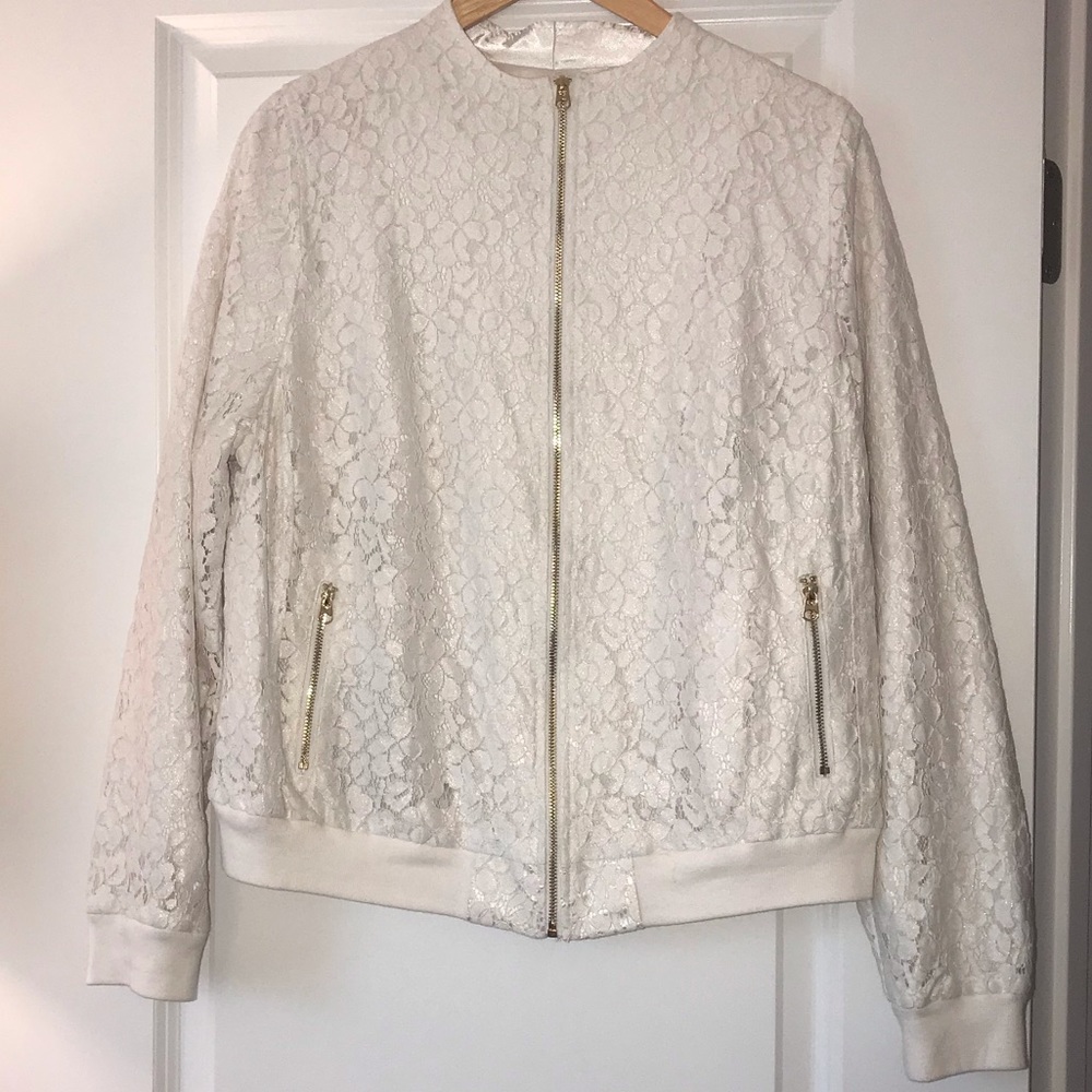 NWT Lane Bryant Lace Bomber Style Jacket